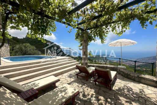Вилла с 2-мя спальнями с потрясающим видом на Будванскую Ривьеру в Lapcici. Встречайте восходы и закаты с комфортом!