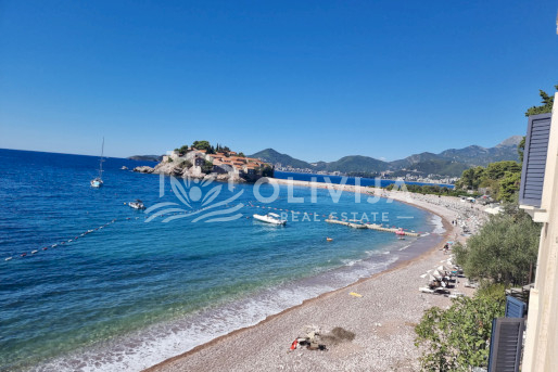 Spacious apartment in Sveti Stefan — first line from the sea, perfect investment